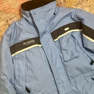 Columbia Blue and Black Puffer Jacket